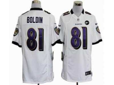 Nike Baltimore Ravens #81 Anquan Boldin white jerseys[game Art Patch]