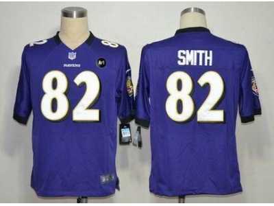 Nike Baltimore Ravens #82 Torrey Smith purple jerseys[game Art Patch]