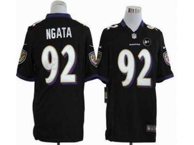 Nike Baltimore Ravens #92 Haloti Ngata black jerseys[game Art Patch]
