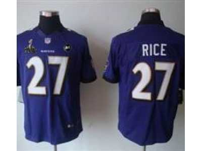 2013 Nike Super Bowl XLVII NFL Baltimore Ravens #27 ray rice purple jerseys(Limited Art Patch)