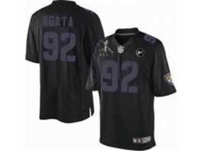 2013 Nike Super Bowl XLVII NFL Baltimore Ravens #92 Haloti Ngata black jerseys(Impact Limited Art Patch)