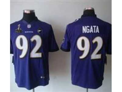 2013 Nike Super Bowl XLVII NFL Baltimore Ravens #92 Haloti Ngata purple jerseys(Limited Art Patch)