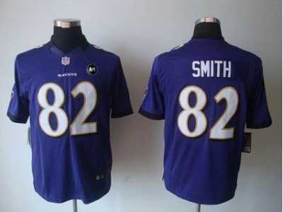 Nike Baltimore Ravens #82 Torrey Smith purple jerseys[Limited Art Patch]
