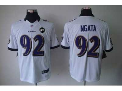 Nike Baltimore Ravens #92 Haloti Ngata white jerseys[Limited Art Patch]