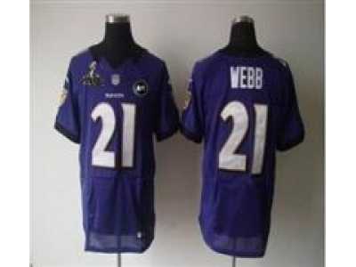 2013 Nike Super Bowl XLVII NFL Baltimore Ravens #21 webb purple jerseys(Elite Art Patch)