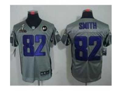 2013 Nike Super Bowl XLVII NFL Baltimore Ravens #82 Torrey Smith grey jerseys(Elite shadow Art Patch)