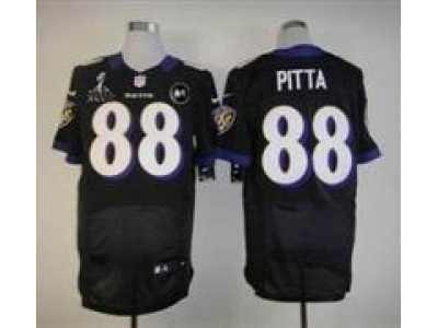 2013 Nike Super Bowl XLVII NFL Baltimore Ravens #88 pitta black jerseys(Elite Art Patch)