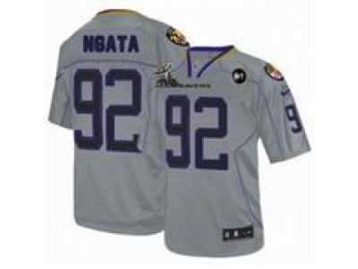 2013 Nike Super Bowl XLVII NFL Baltimore Ravens #92 Haloti Ngata grey jerseys(Elite Lights Out Art Patch)