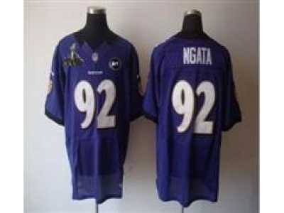 2013 Nike Super Bowl XLVII NFL Baltimore Ravens #92 Haloti Ngata purple jerseys(Elite Art Patch)