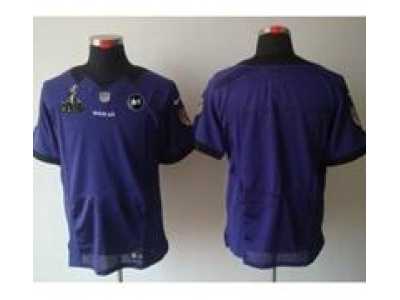 2013 Nike Super Bowl XLVII NFL Baltimore Ravens blank purple jerseys(Elite Art Patch)