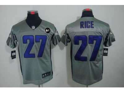 Nike Baltimore Ravens #27 Ray Rice grey jerseys[Elite shadow Art Patch]