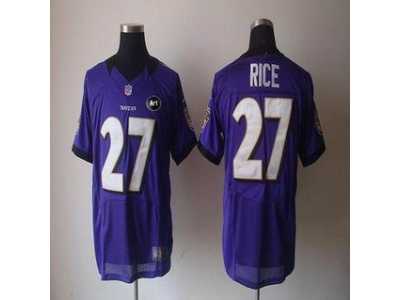Nike Baltimore Ravens #27 Ray Rice purple jerseys[Elite Art Patch]