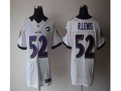 Nike Baltimore Ravens #52 Ray Lewis white jerseys[Elite Art Patch]