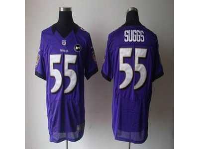 Nike Baltimore Ravens #55 suggs purple jerseys[Elite Art Patch]
