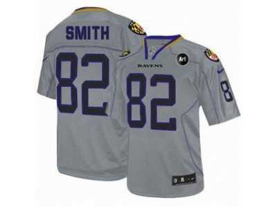 Nike Baltimore Ravens #82 Torrey Smith grey jerseys[Elite Lights Out Art Patch]