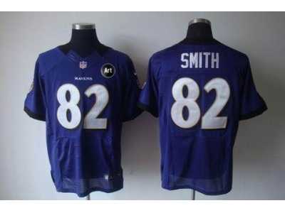 Nike Baltimore Ravens #82 Torrey Smith purple jerseys[Elite Art Patch]