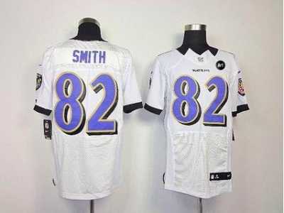 Nike Baltimore Ravens #82 Torrey Smith white jerseys[Elite Art Patch]