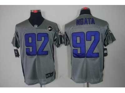 Nike Baltimore Ravens #92 Haloti Ngata grey jerseys[Elite shadow Art Patch]