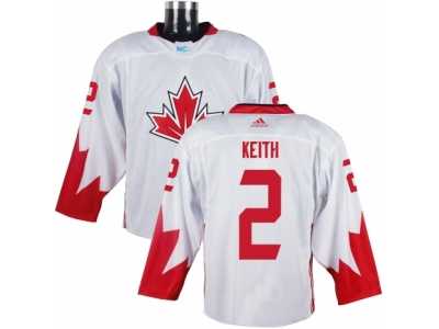 Men Adidas Team Canada #2 Duncan Keith White 2016 World Cup Ice Hockey Jersey
