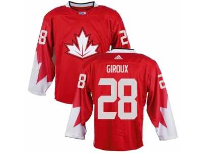 Men Adidas Team Canada #28 Claude Giroux Red 2016 World Cup Ice Hockey Jersey