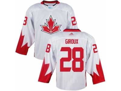 Men Adidas Team Canada #28 Claude Giroux White 2016 World Cup Ice Hockey Jersey