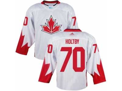 Men Adidas Team Canada #70 Braden Holtby White 2016 World Cup Ice Hockey Jersey