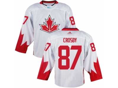 Men Adidas Team Canada #87 Sidney Crosby White 2016 World Cup Ice Hockey Jersey