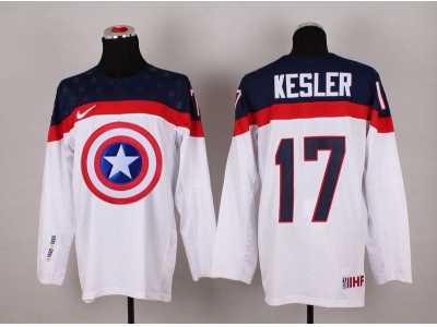 NHL Olympic Team USA #17 Ryan Kesler white Captain America Fashion Stitched Jerseys