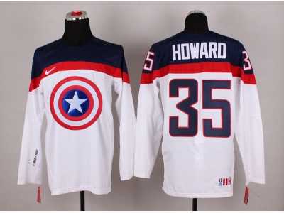 NHL Olympic Team USA #35 Jimmy Howard white Captain America Fashion Stitched Jerseys
