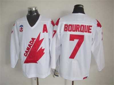 NHL Team Canada Olympic #7 Bourque white jerseys