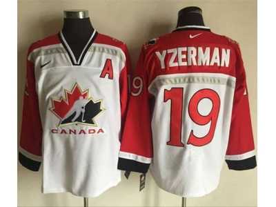 Team CA #19 Steve Yzerman White Red Nike Throwback Stitched NHL Jersey