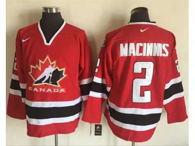 Team CA. #2 Al MacInnis Red Black 2002 Olympic Nike Throwback Stitched NHL Jersey