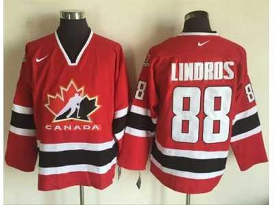 Team CA. #88 Eric Lindros Red Black 2002 Olympic Nike Throwback Stitched NHL Jersey