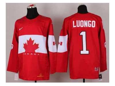 nhl jerseys team canada #1 luongo red[2014 winter olympics]