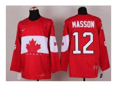 nhl jerseys team canada #12 masson red[2014 winter olympics]