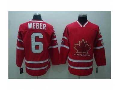 nhl team canada #6 weber red[2010 olympic]