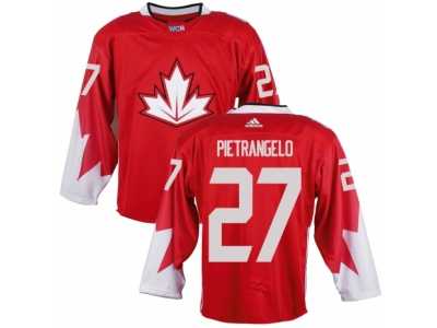 Youth Adidas Team Canada #27 Alex Pietrangelo Authentic Red Away 2016 World Cup Ice Hockey Jersey