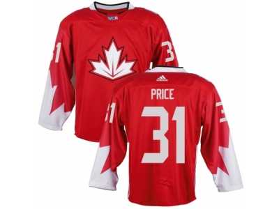 Youth Adidas Team Canada #31 Carey Price Premier Red Away 2016 World Cup Ice Hockey Jersey