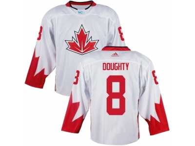 Youth Adidas Team Canada #8 Drew Doughty Authentic White Home 2016 World Cup Ice Hockey Jersey