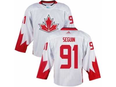 Youth Adidas Team Canada #91 Tyler Seguin Authentic White Home 2016 World Cup Ice Hockey Jersey