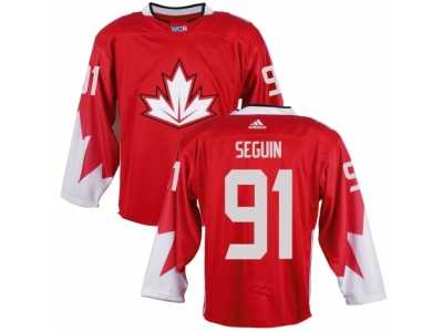 Youth Adidas Team Canada #91 Tyler Seguin Premier Red Away 2016 World Cup Ice Hockey Jersey