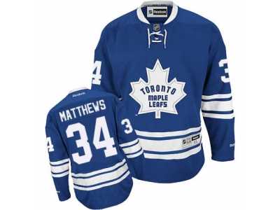 Women's Reebok Toronto Maple Leafs #34 Auston Matthews Authentic Royal Blue New Third NHL Jersey