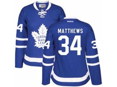 Women's Toronto Maple Leafs #34 Auston Matthews Blue Road Stitched NHL Jersey