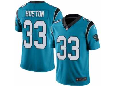 Men's Nike Carolina Panthers #33 Tre Boston Limited Blue Rush NFL Jersey