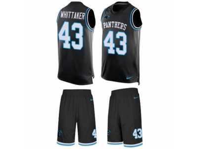 Men's Nike Carolina Panthers #43 Fozzy Whittaker Limited Black Tank Top Suit NFL Jersey