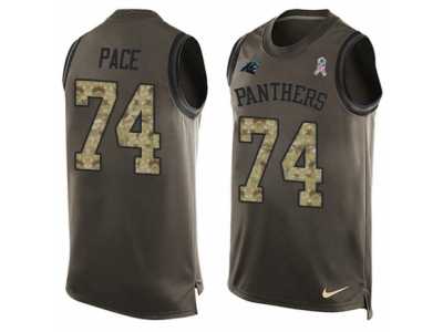 Men's Nike Carolina Panthers #74 Daeshon Hall Limited Green Salute to Service Tank Top NFL Jersey