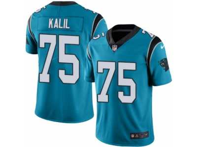 Men's Nike Carolina Panthers #75 Matt Kalil Limited Blue Rush NFL Jersey