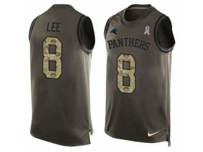 Men's Nike Carolina Panthers #8 Andy Lee Limited Green Salute to Service Tank Top NFL Jersey