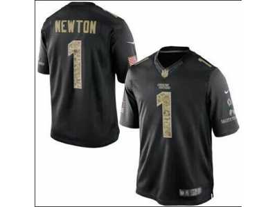 Nike Carolina Panthers #1 Cam Newton Black Salute to Service Jerseys(Limited)
