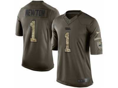 Nike Carolina Panthers #1 Cam Newton Green Jerseys(Salute To Service Limited)
